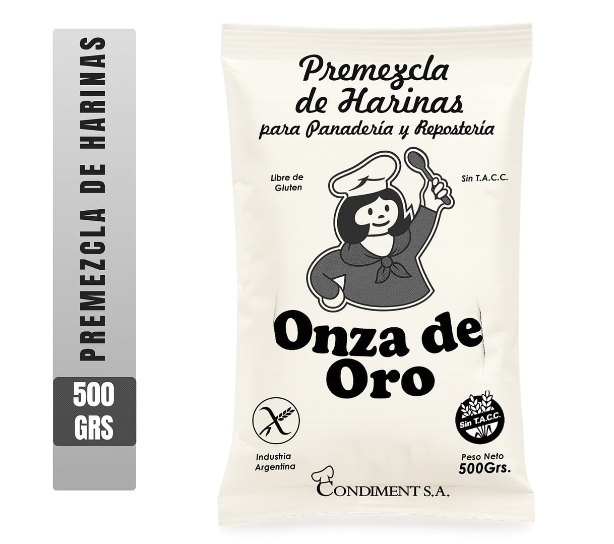 PREMEZCLA DE HARINAS (p/panadería y repostería)-Onza de Oro (Libre de gluten)